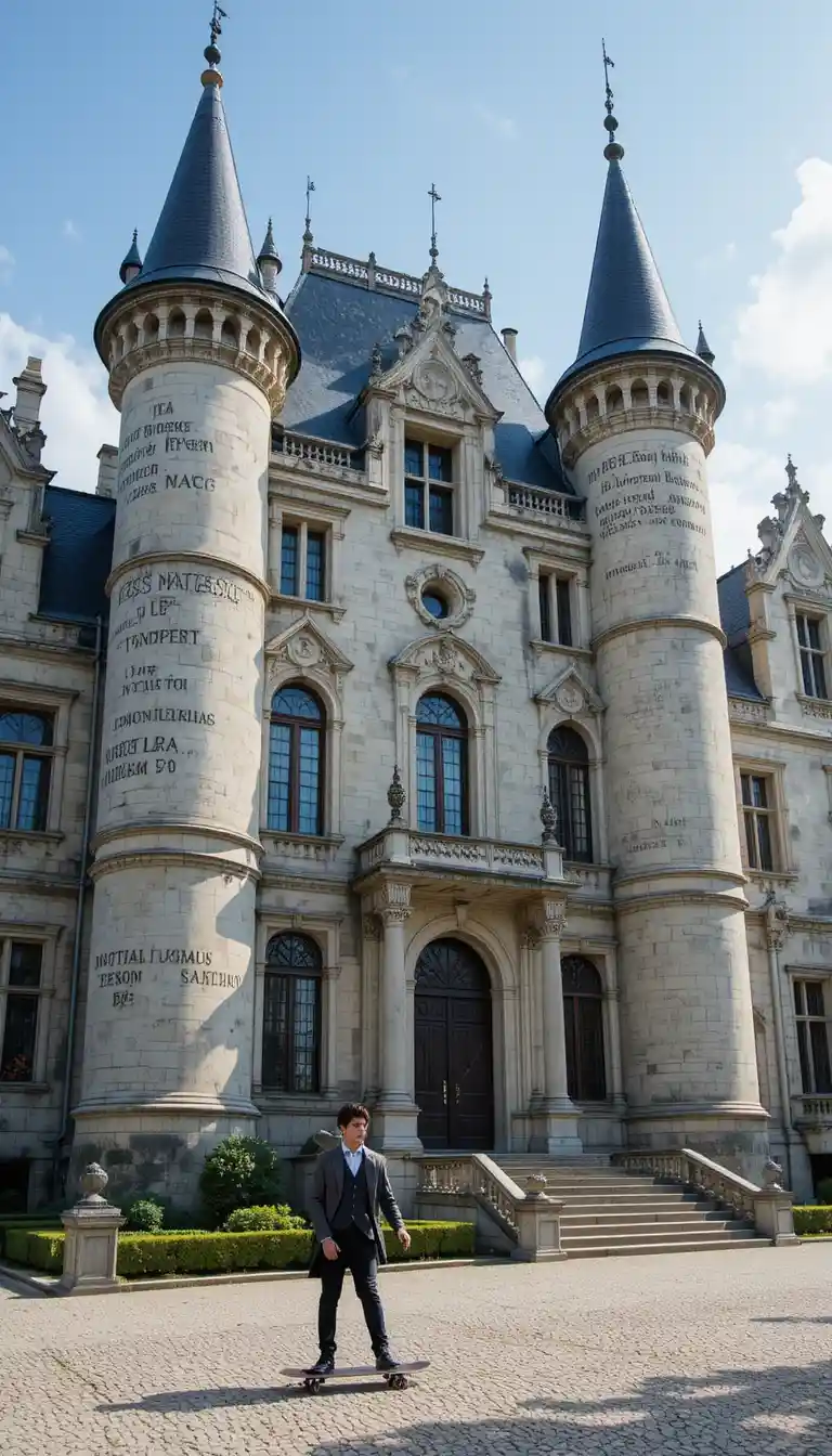 Façade de château néo-gothique inspirée d’œuvres littéraires