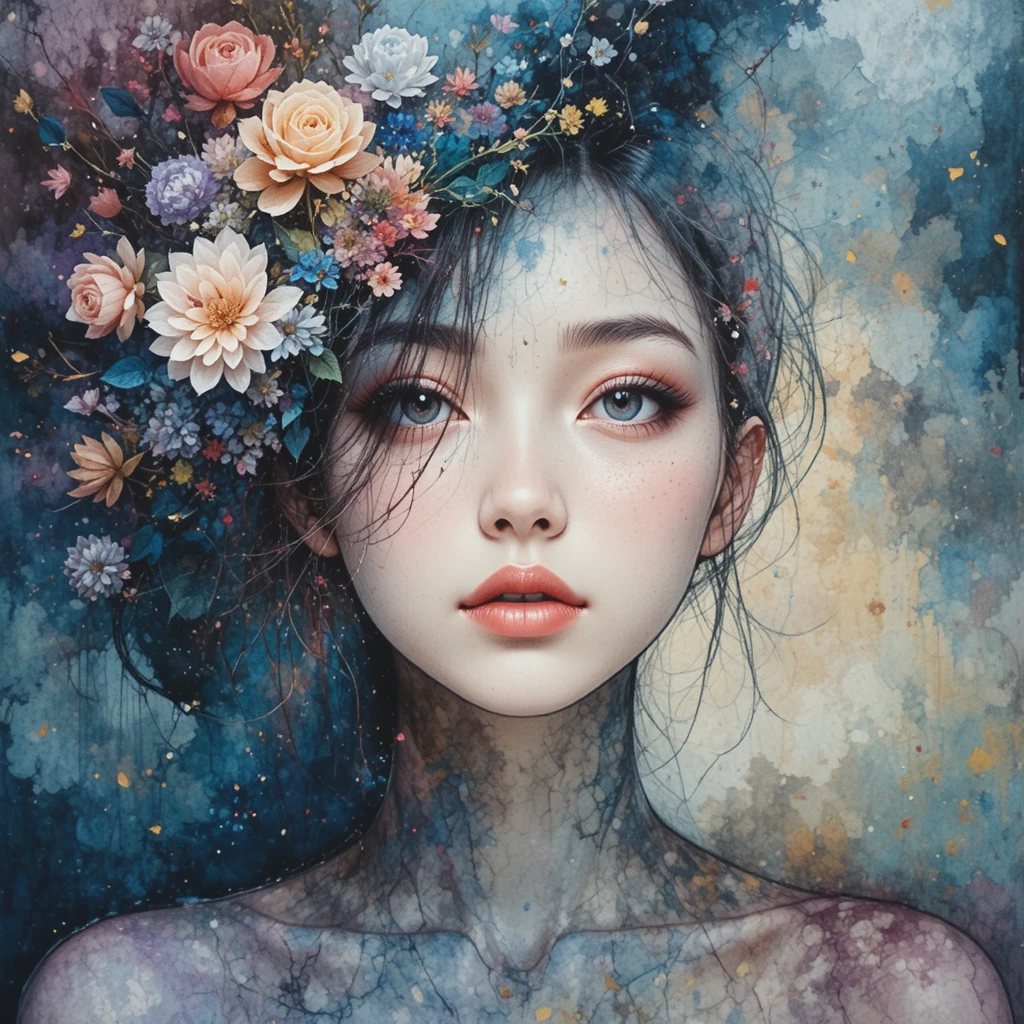 Abstração em aquarela onírica em estilo impressionista vívido