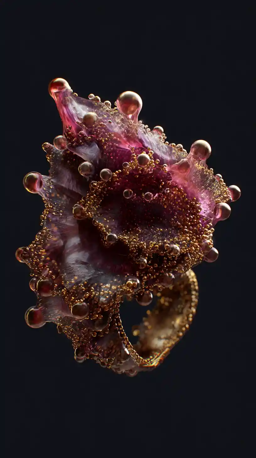 Surreal digital illustration of unusual abstract jewelry piece