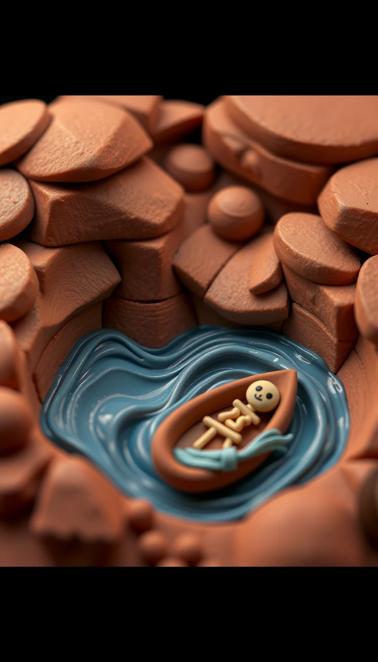 Garrafa de mensagem em stop motion flutuando em um mar escuro e misterioso