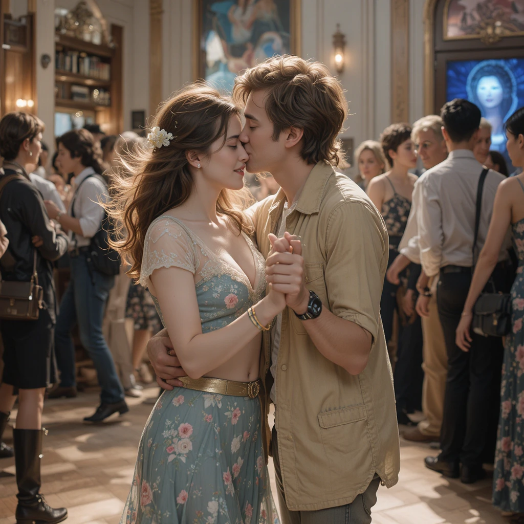 Casal dançando bem juntinho em um momento íntimo
