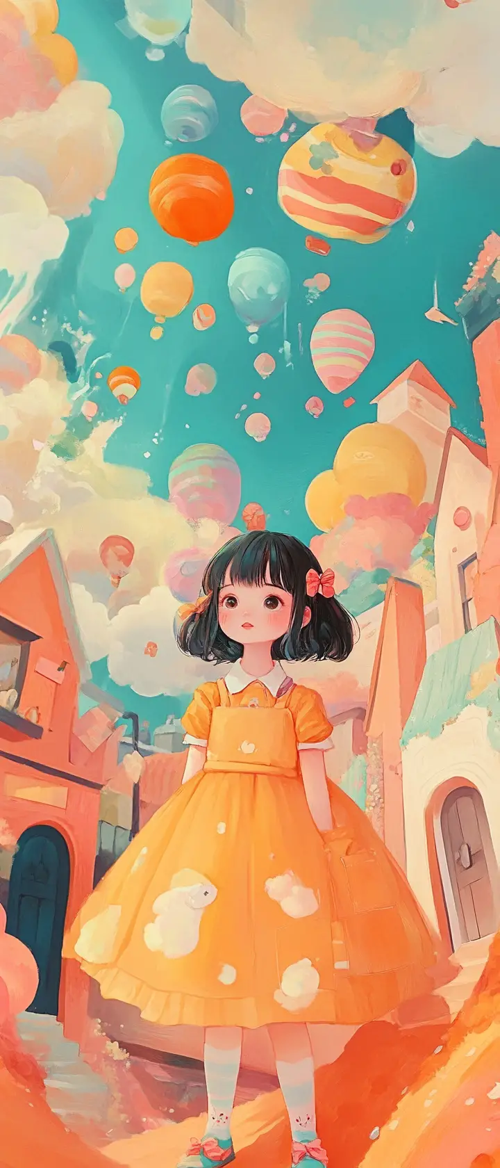 Süße Elfenillustration im funky, farbenfrohen Kunststil
