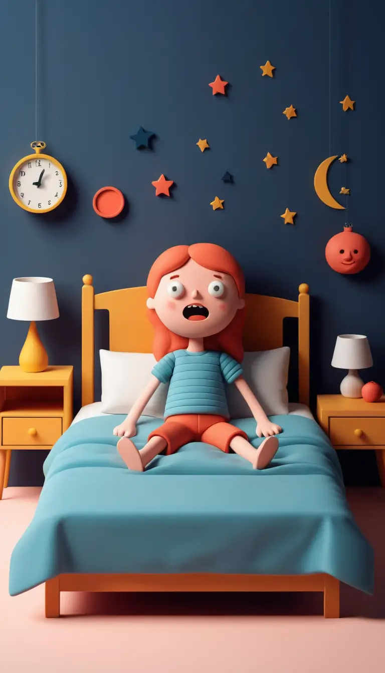 Illustration enfantine d’un lit simple en style plat façon pâte à modeler