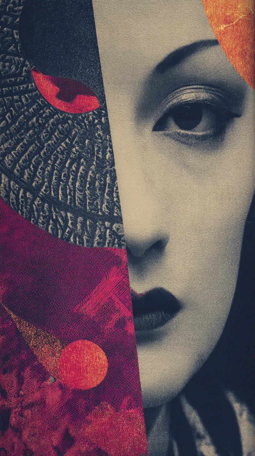 Retrato surreal em colagem da mulher mais bonita