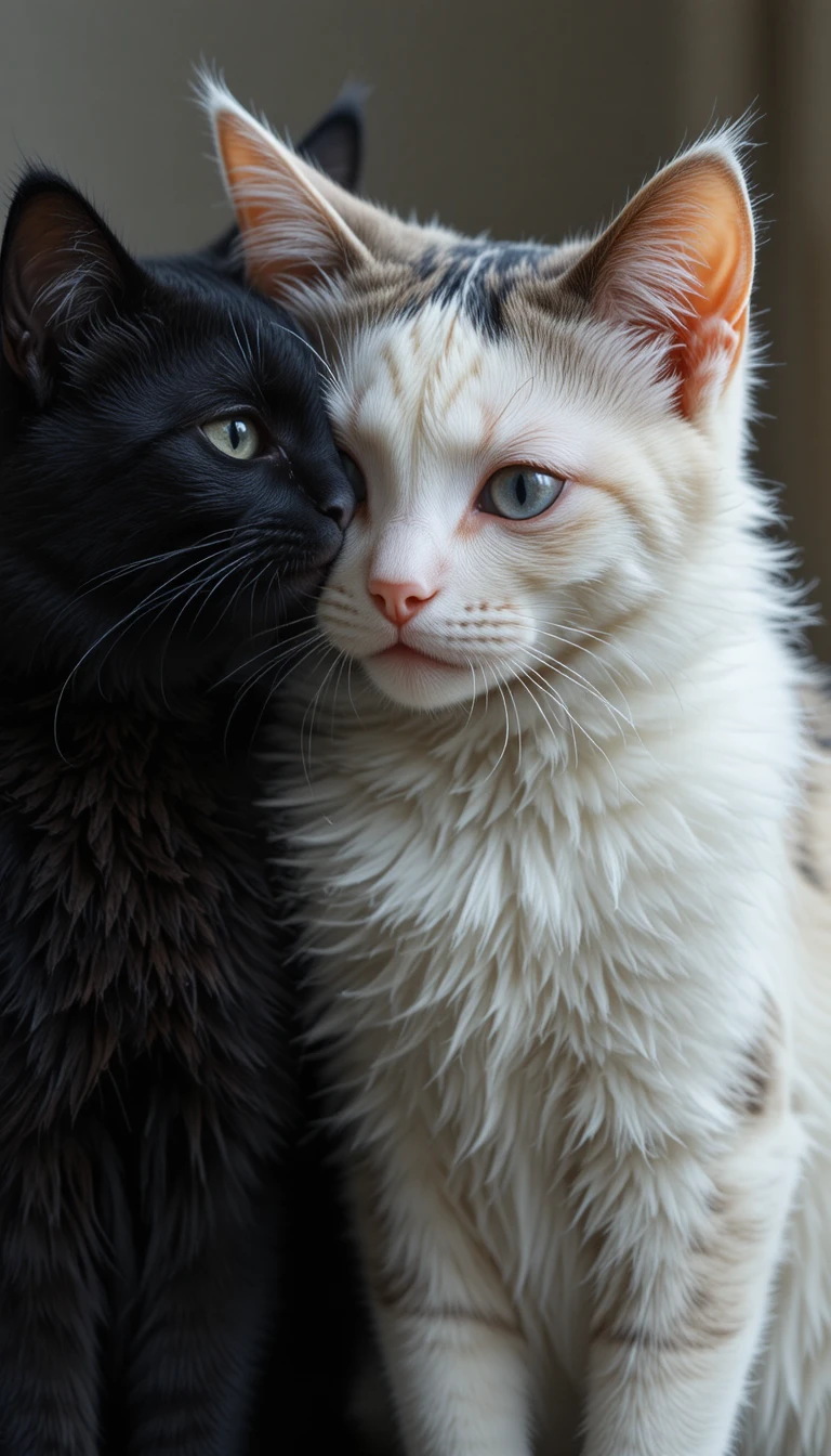 Weiße Javanese-Katze weint um verlorene Katzenliebe
