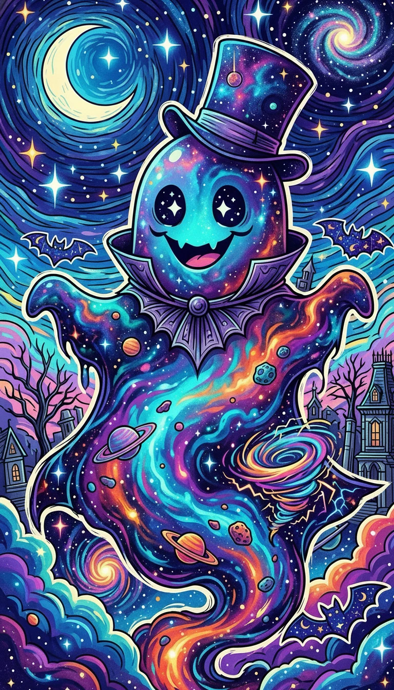 Fantasma gótico feito de poeira cósmica entre planetas e estrelas
