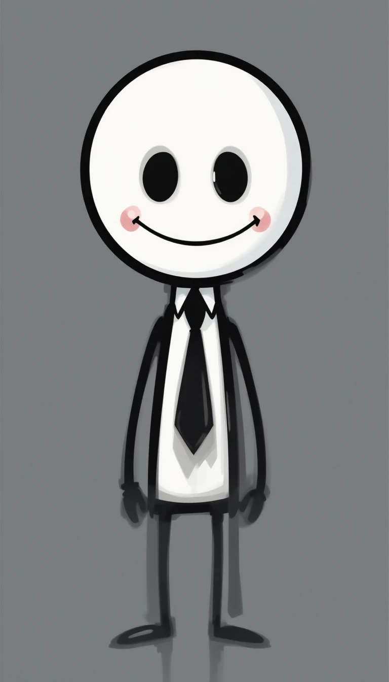 Personagem minimalista em forma de palito com gravata em estilo vetorial