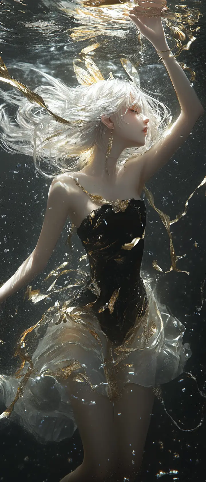 Ragazza eterea che danza in un'atmosfera dark fantasy