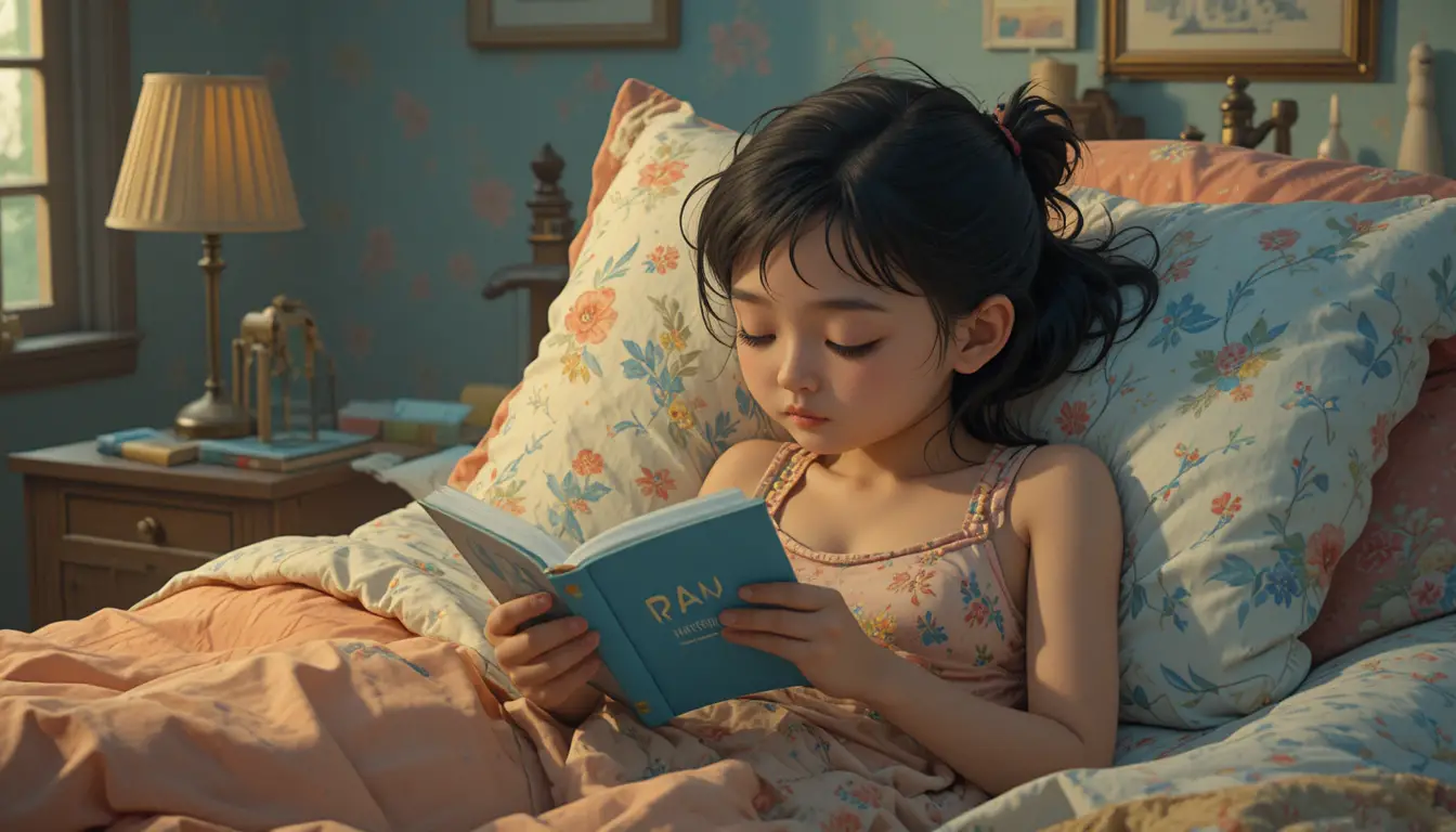Illustration enfantine d’une scène nocturne effrayante au lit