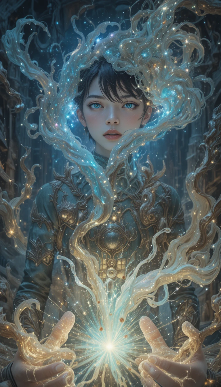 Giovane introverso che tiene in mano un misterioso oggetto magico