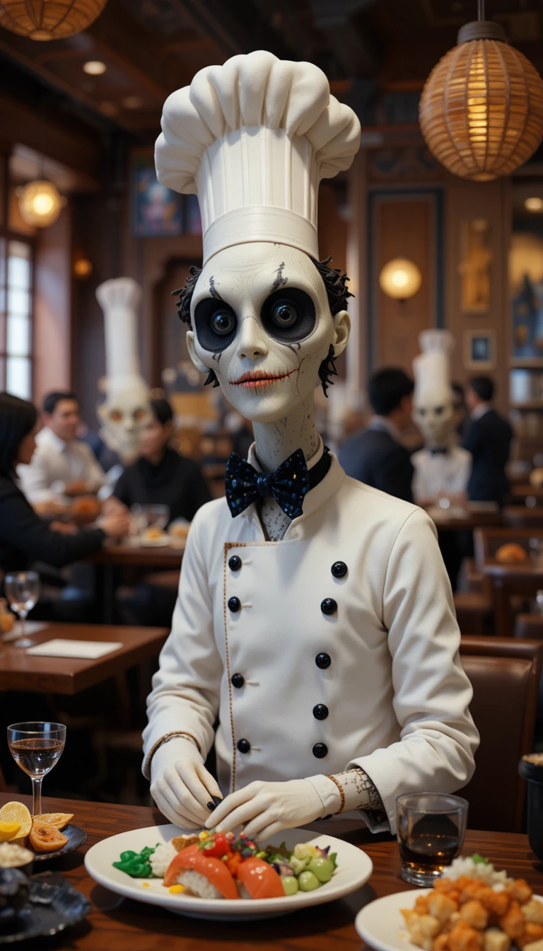 Simpatici Chef di Argilla in un Ristorante Giapponese di Sushi