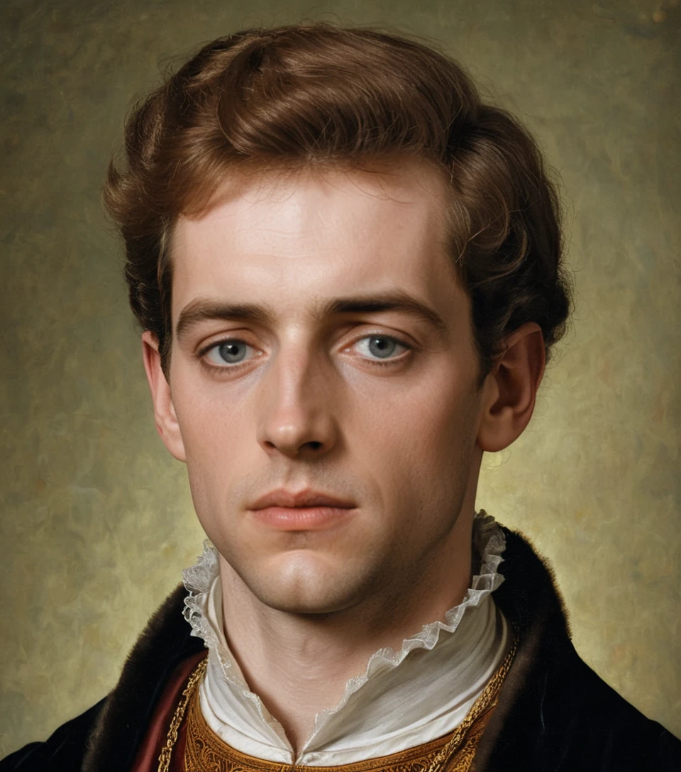Retrato renascentista do honorável Jeffrey Ireland em estilo do século XV