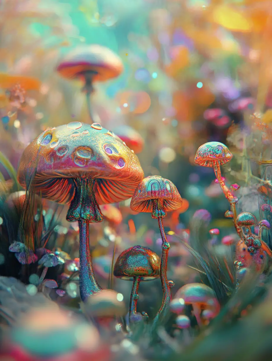 Whimsical fairy in an enchanted forest with pastel colors