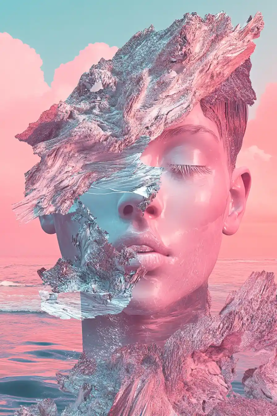 Surreal abstract harmony with fractal biomorphic shapes