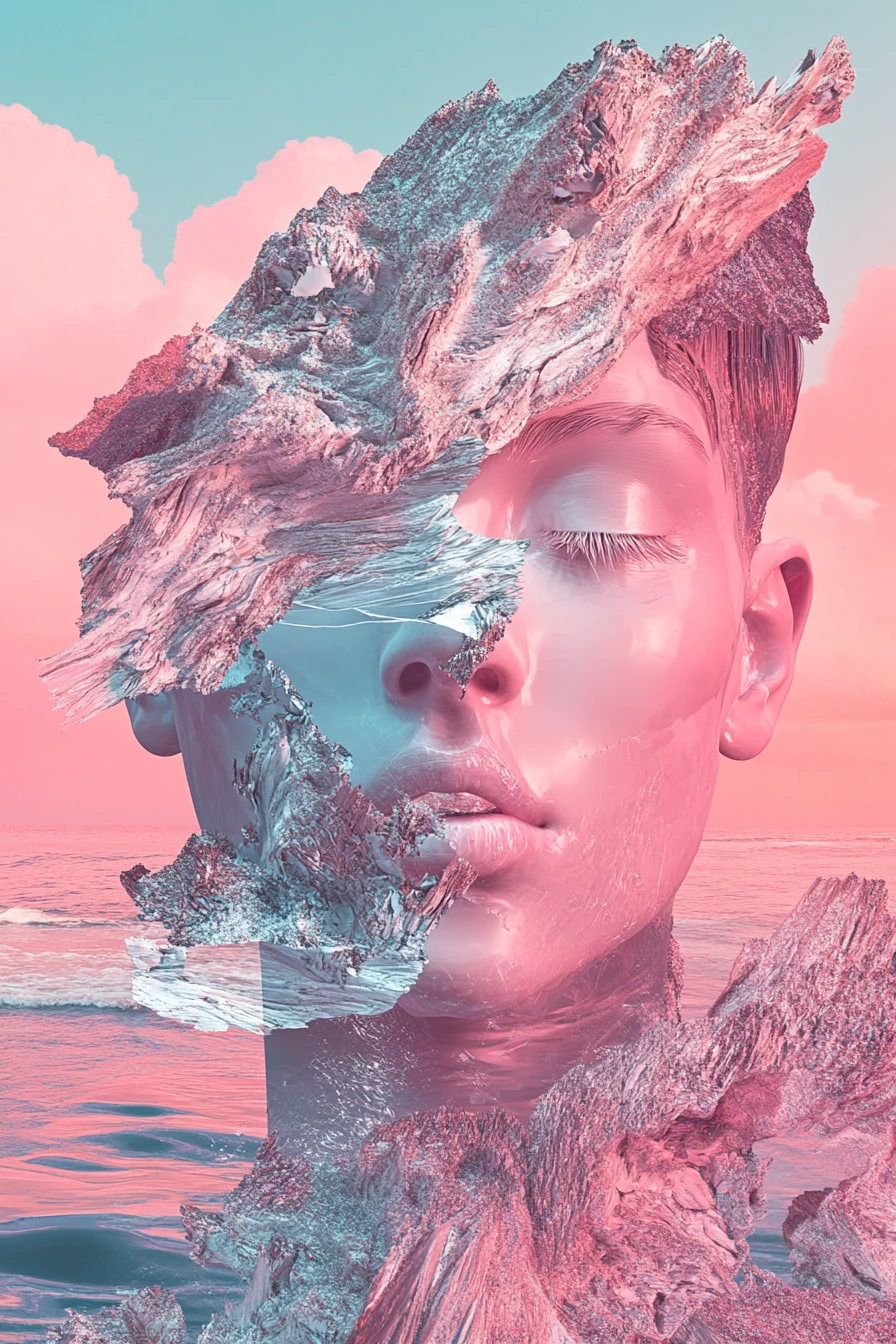 Harmonia abstrata surreal com formas biomórficas fractais