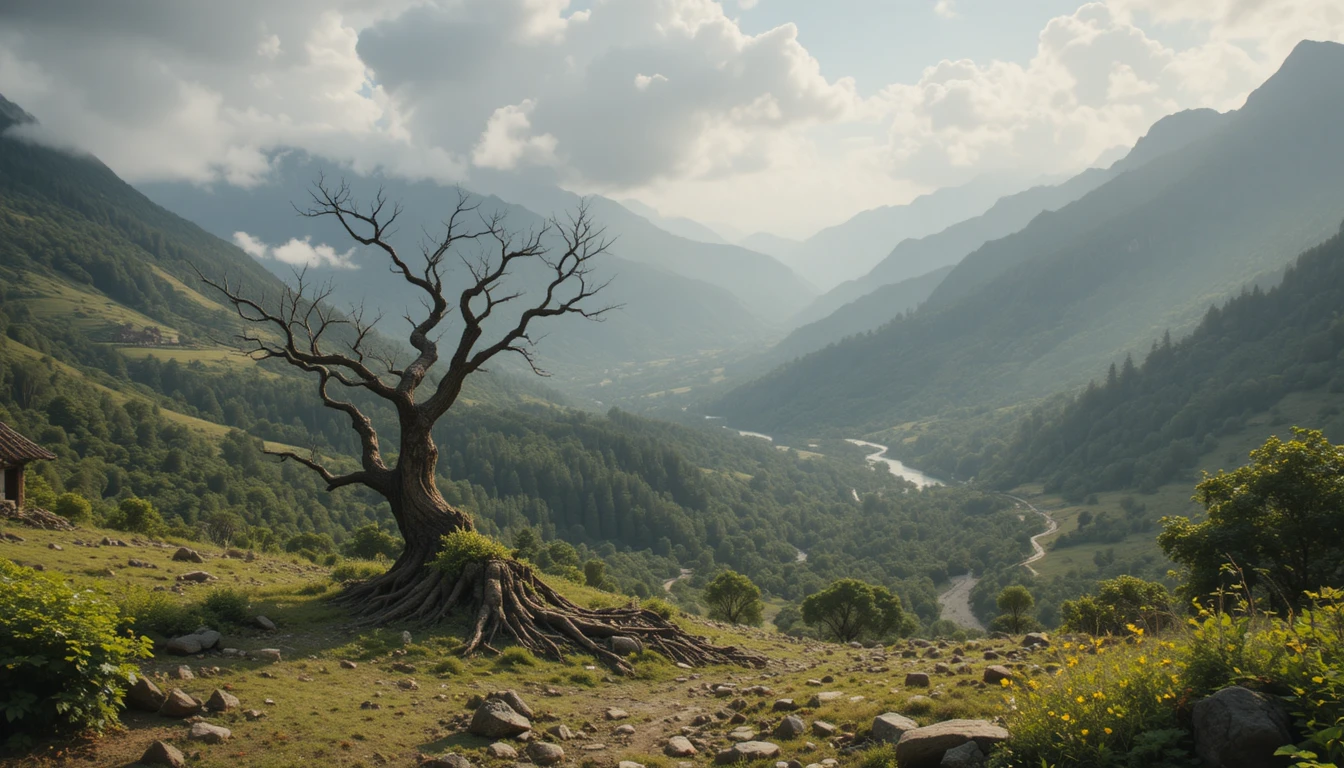 Jungle verte luxuriante avec grands arbres et rivière limpide