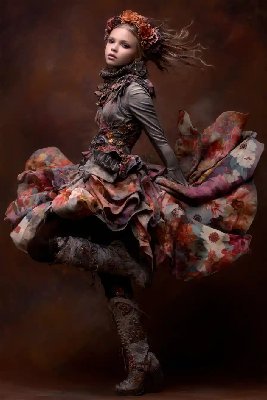 Mystische Couture-Femme-fatale in Fantasy-Illustration