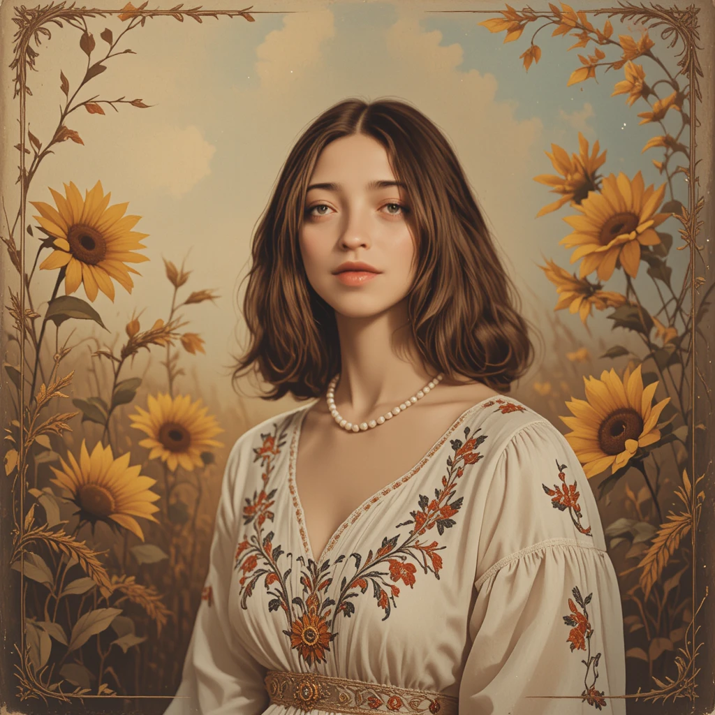 Romantic Ukrainian Singer On Vintage Vinyl Cover Portrait