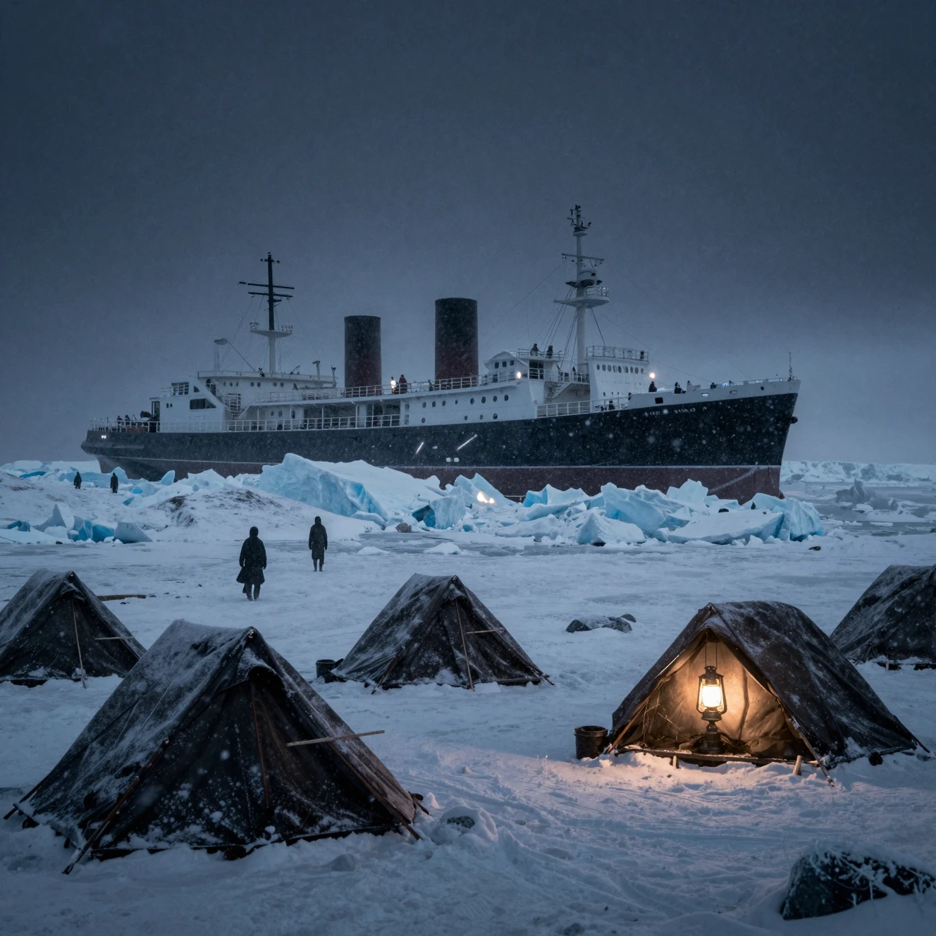 Expédition arctique des années 1920 piégée dans l’obscurité polaire glacée
