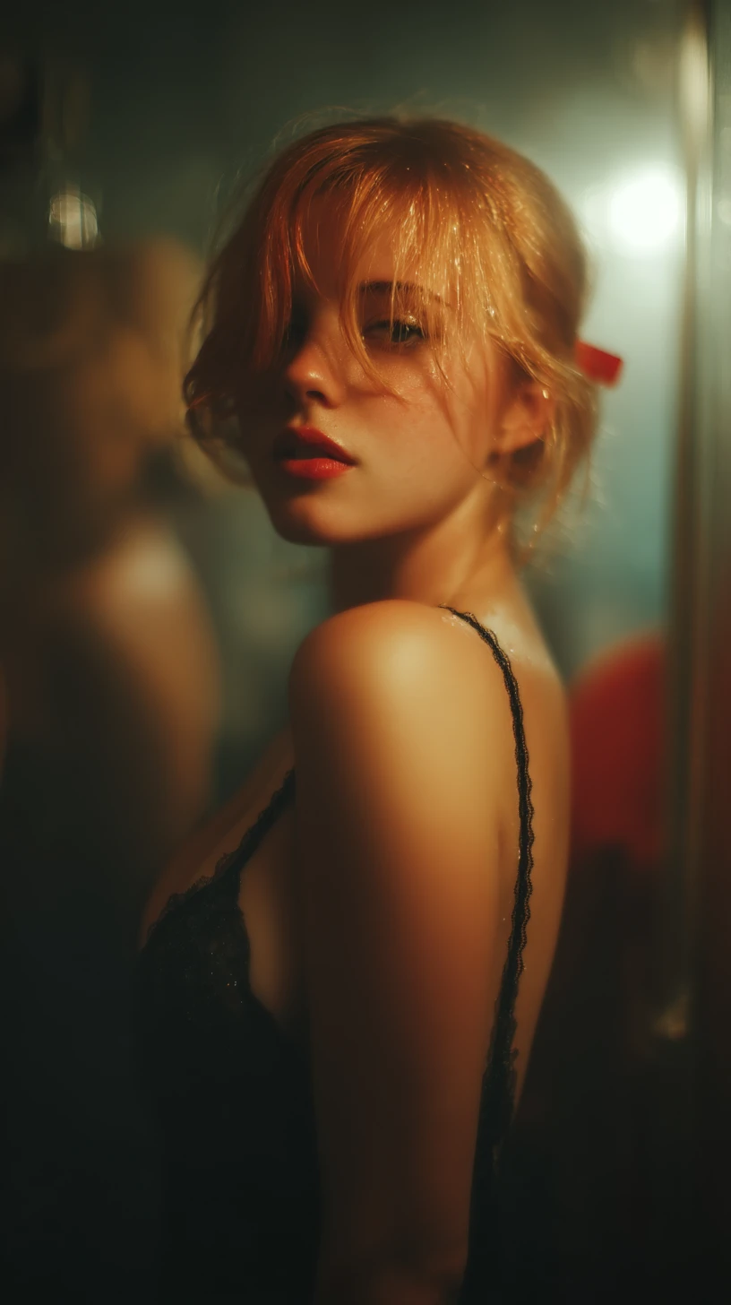 Mulher atlética com iluminação cinematográfica em retrato de corpo inteiro
