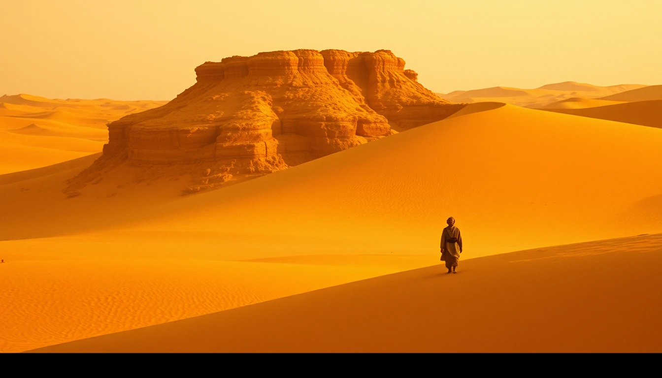 Cría de avestruz que vaga sola por el vasto desierto
