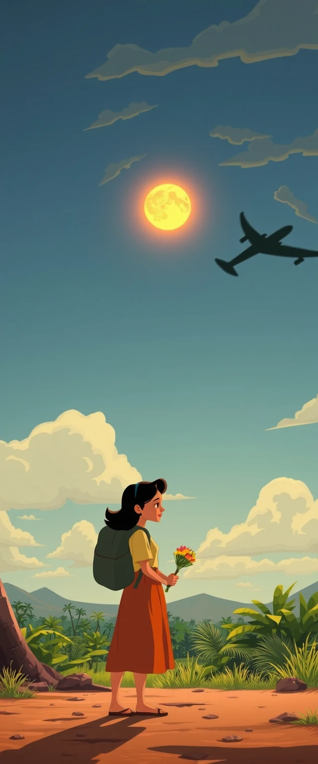 Giovane coppia americana in una scena cartoon 3D stilizzata