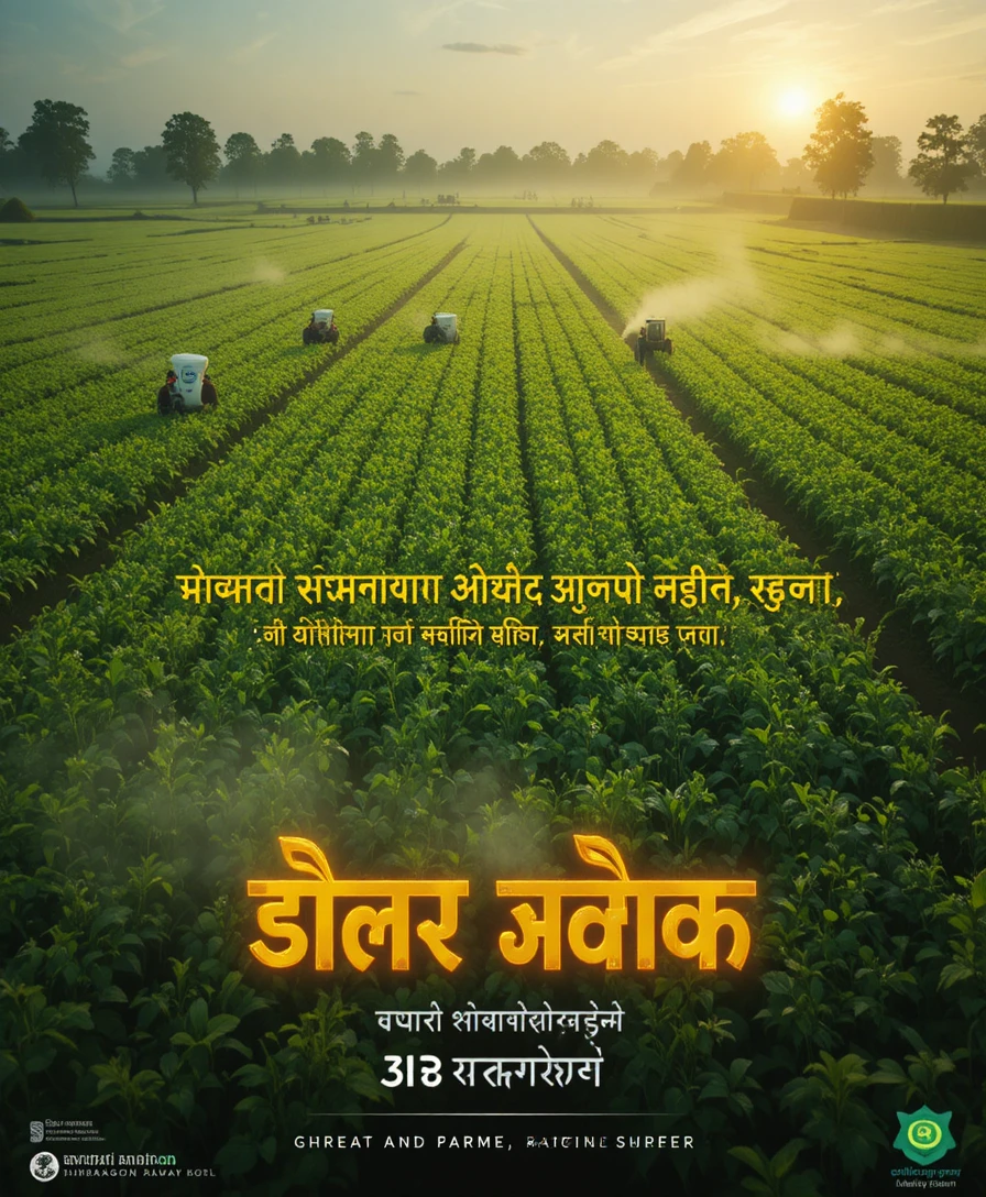 Marathi-Kinofilm-Szene glücklicher Bauern in satten grünen Feldern