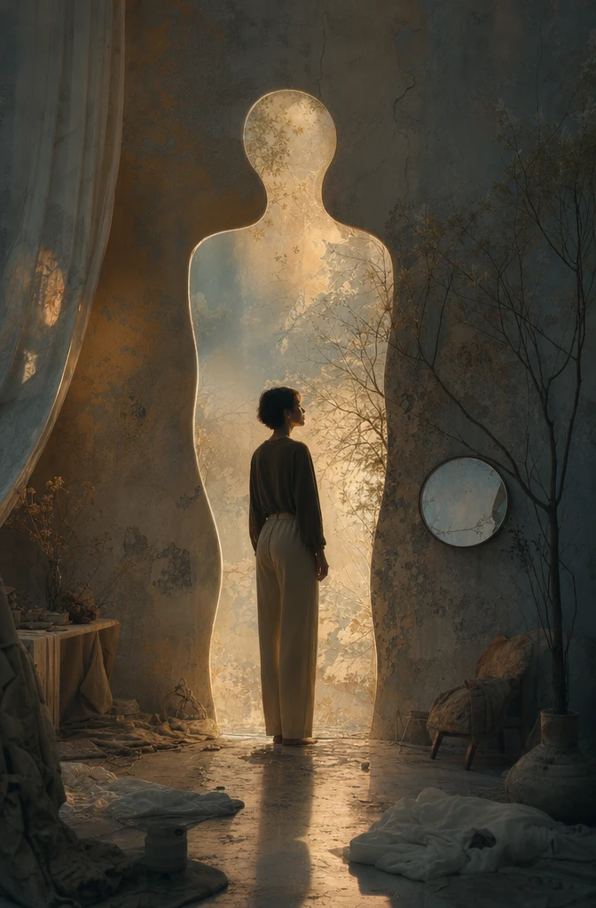 Abstract figure enclosed within an inescapable chaotic shape