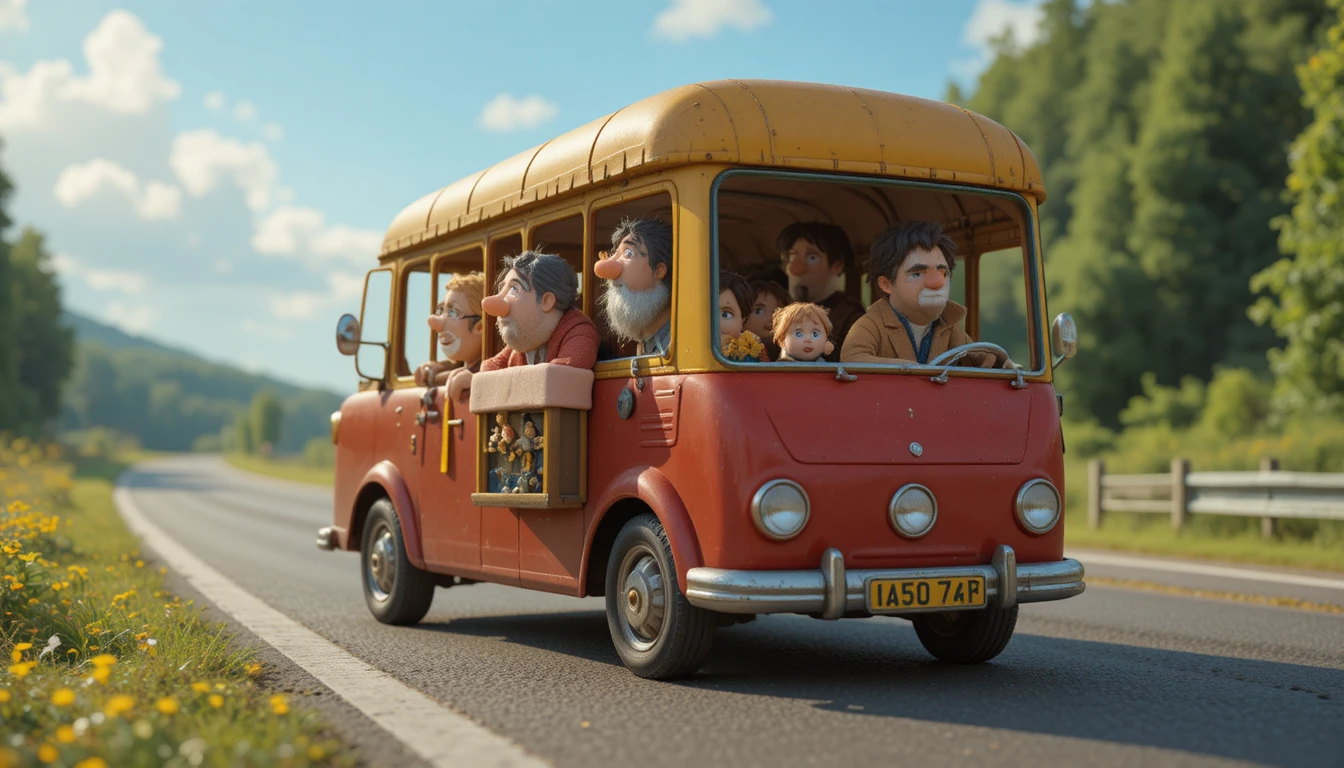Viagem de carro de verão descontraída em uma movimentada rodovia nacional