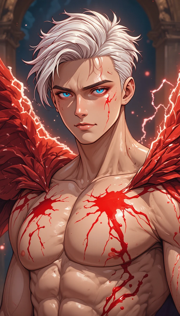 Guerrière valkyrie phénix du tonnerre aux marques rouges lumineuses