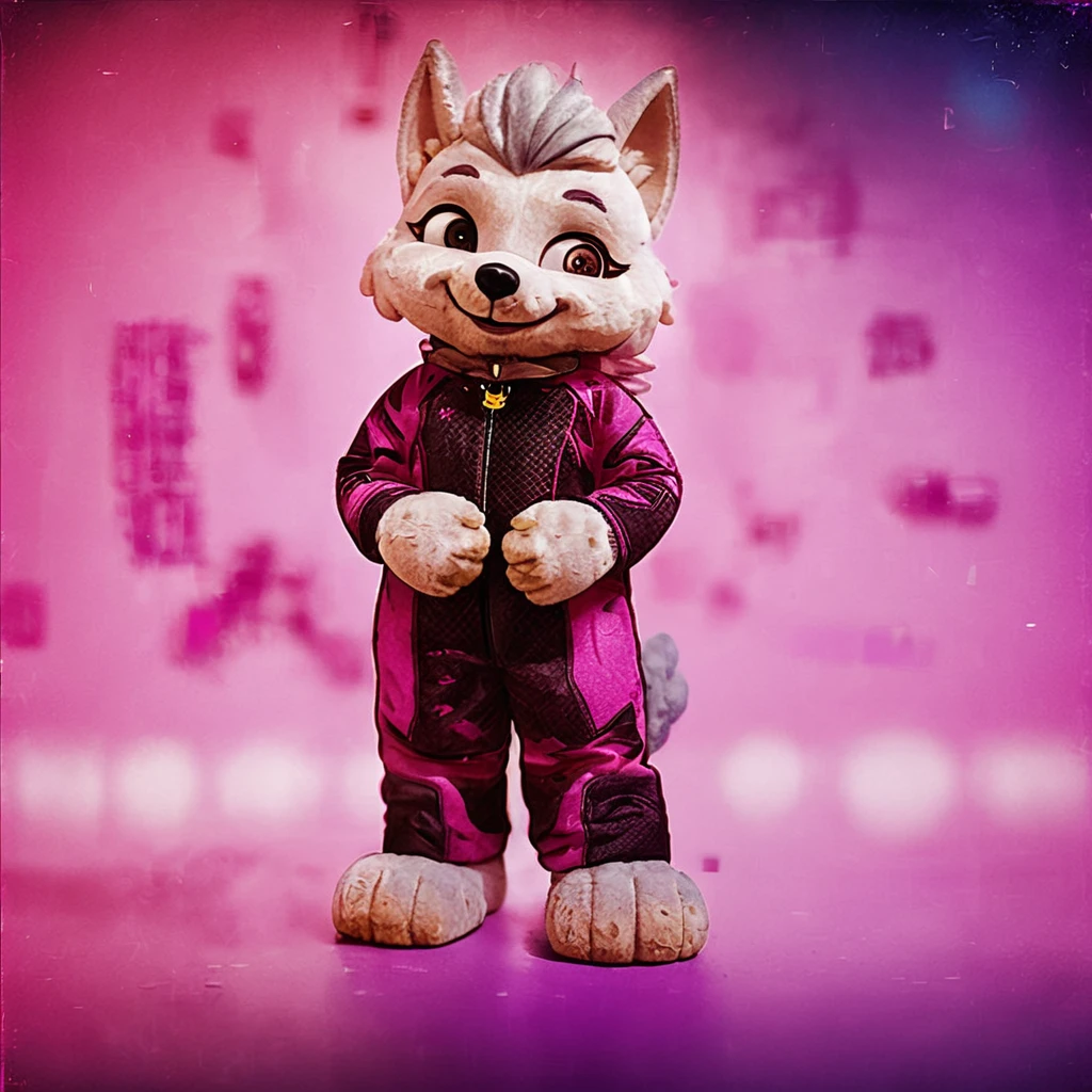 Mascotte a Figura Intera in Piedi in un Riquadro Widescreen