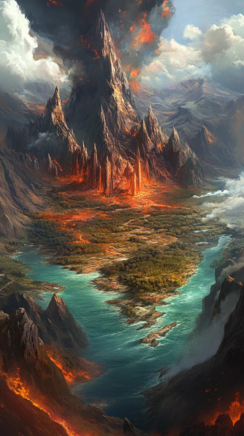 Fantastische Landschaft inspiriert von der Region Herz der Dornen