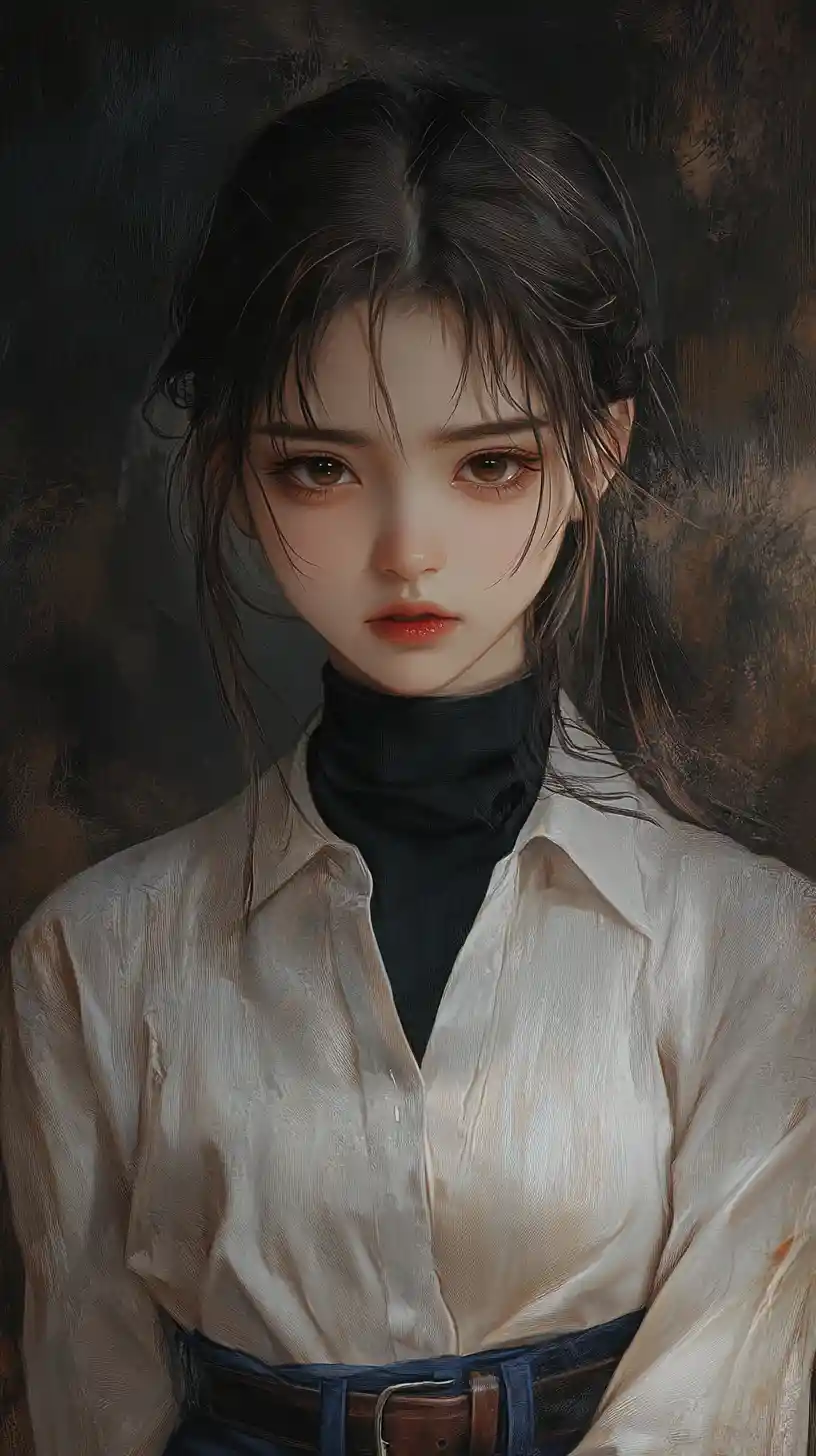 目光銳利的琥珀色眼眸叛逆制服少女