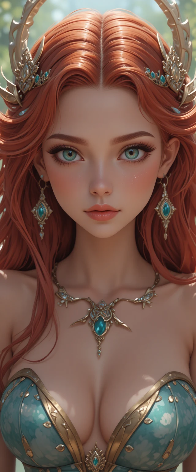 Anime mermaid nymph woman in a magical fantasy world