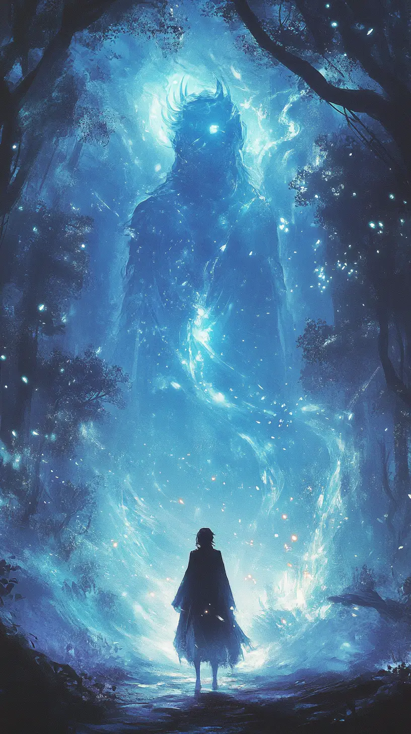 Re di mezzanotte in stile anime che regna su un misterioso regno dei sogni