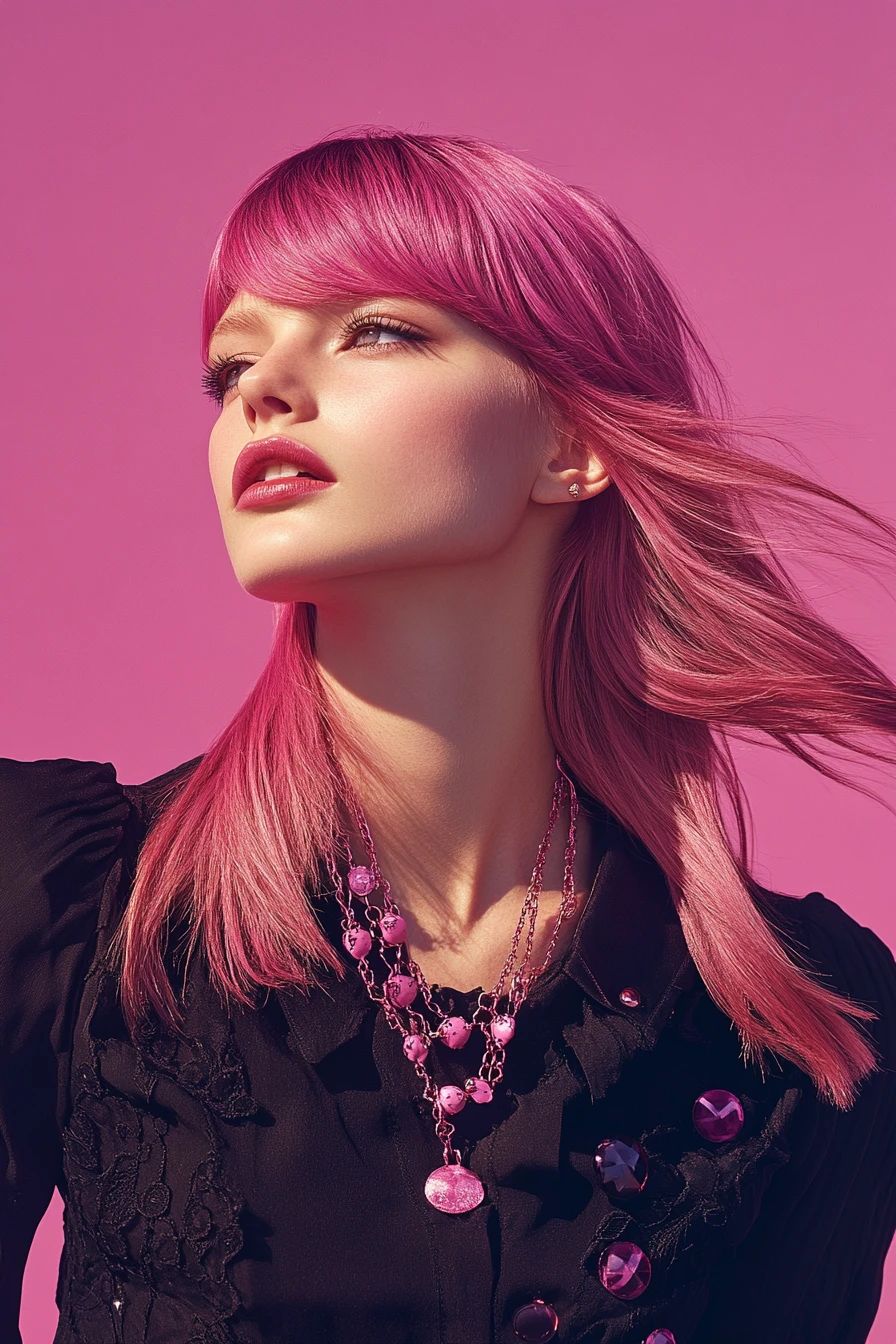 Retrato glamouroso de jovem supermodelo com corte de cabelo moderno e estiloso