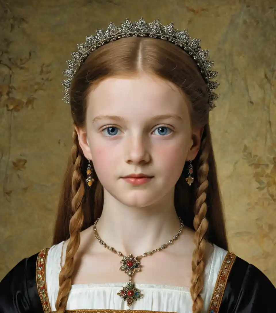Young welsh girl portrayed in renaissance style painting