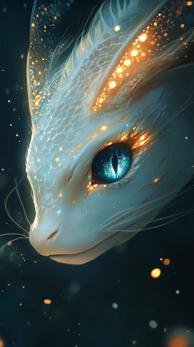Femme aquatique albinos éthérée dans une eau nocturne scintillante