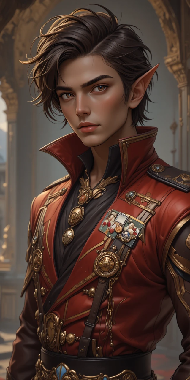 Homem de fantasia em anime com pele escura e cabelo cobre