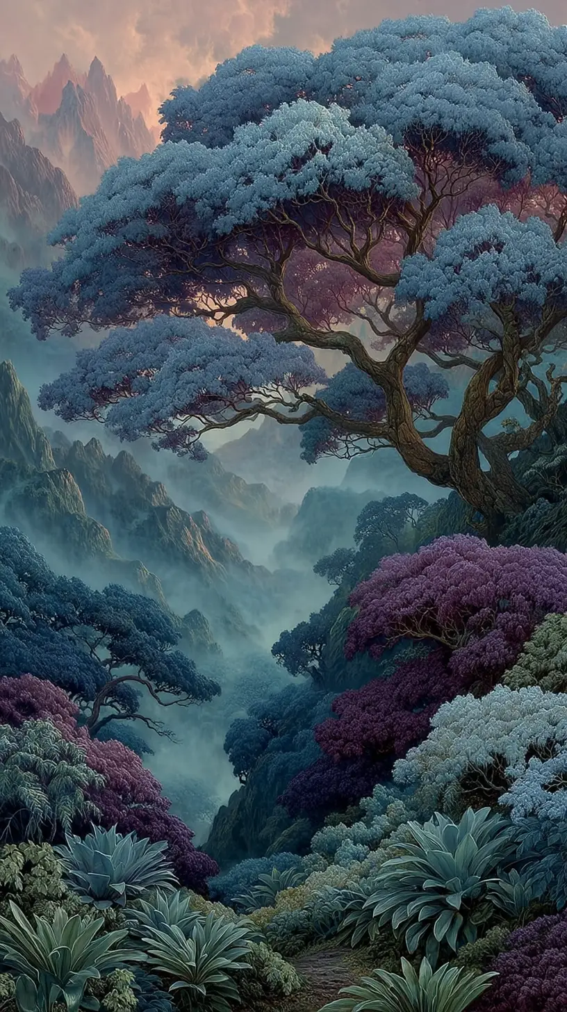 充滿龍血樹的超現實奇幻景觀