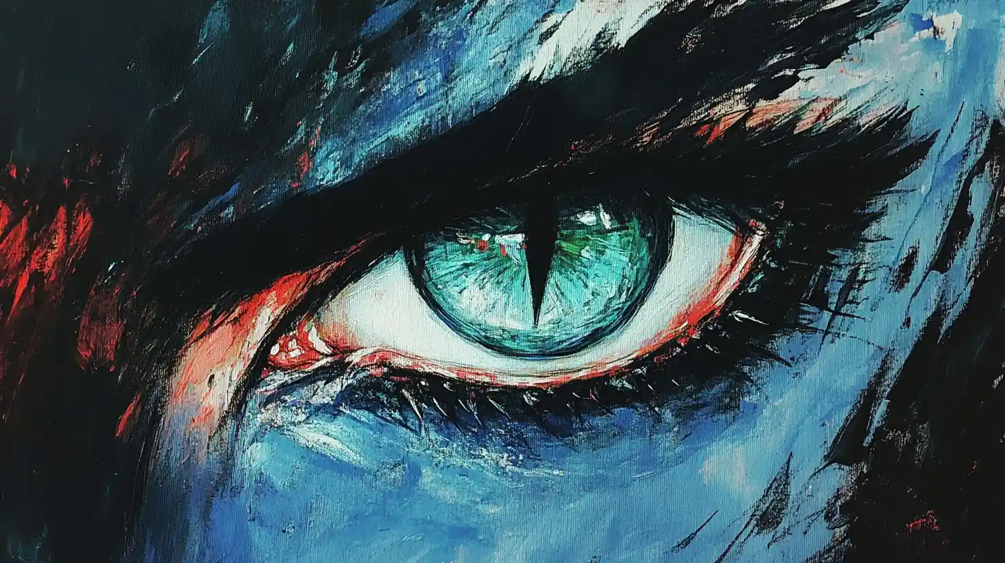 Fierce cat eye illustration with a deadly sharp gaze