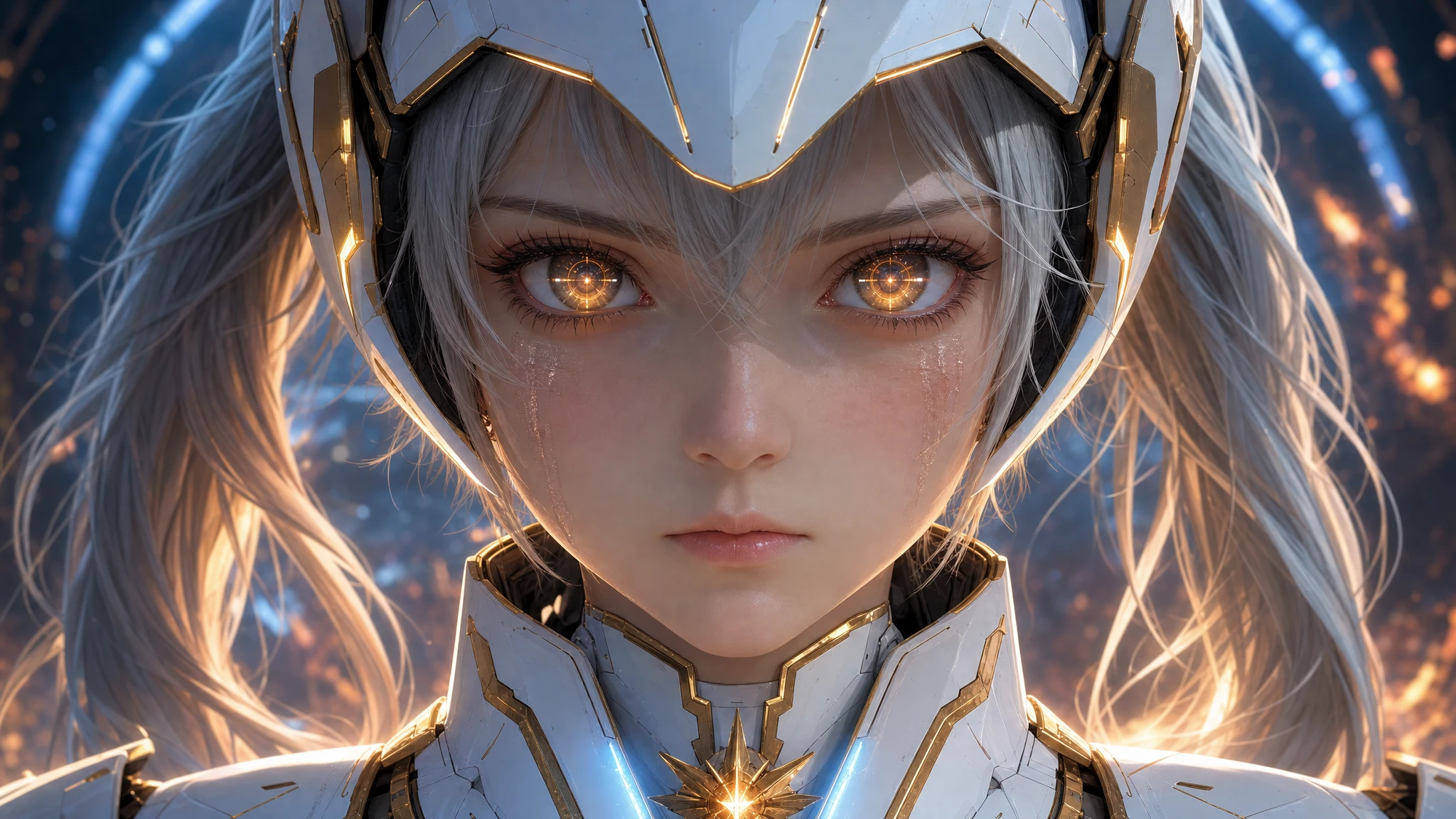 Entschlossene Anime-Pilotin stellt sich kosmischer Zerstörung