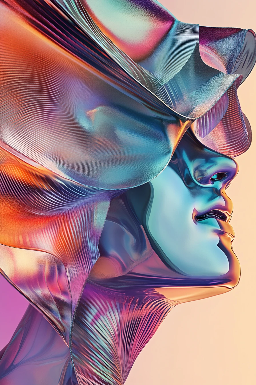 Formas abstratas surreais em design biomórfico fractal harmonioso
