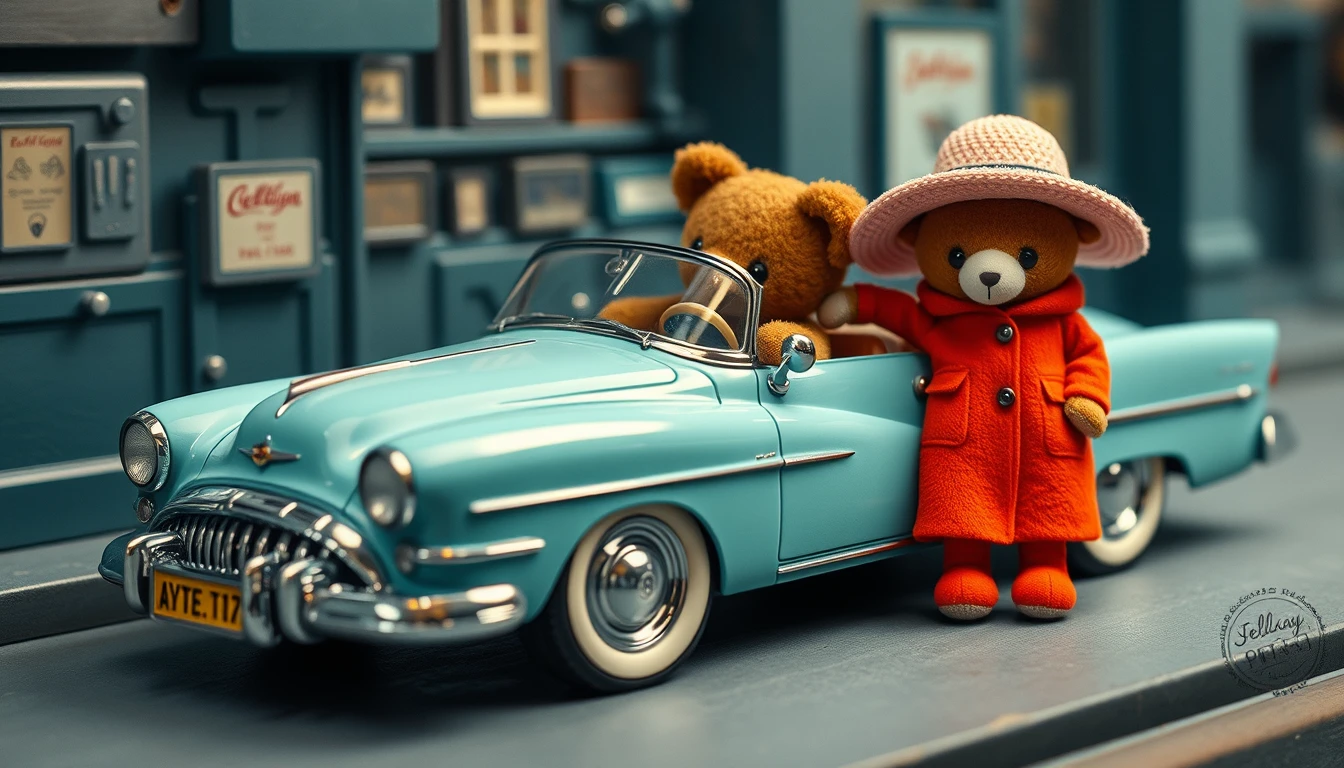 Personnage jellycat cartoon dans une petite capsule urbaine