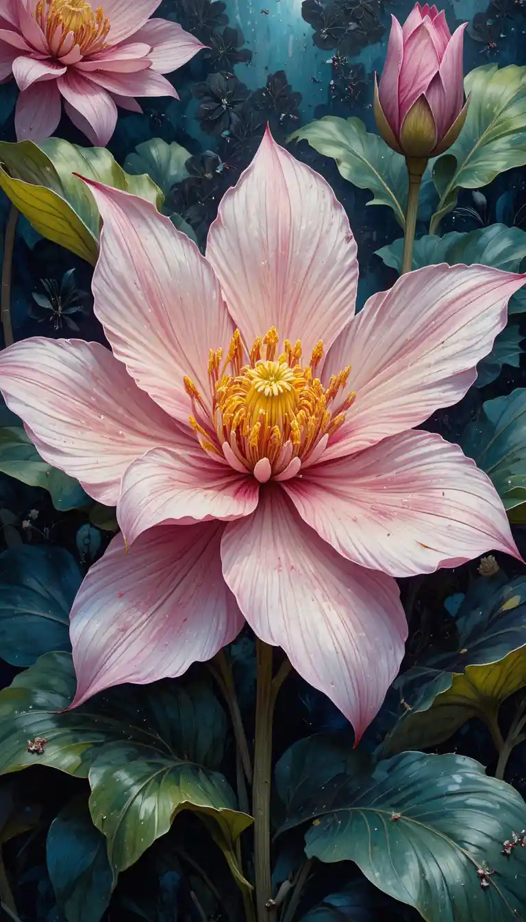 Peinture numérique de fleurs naturelles de plumeria en floraison poétique