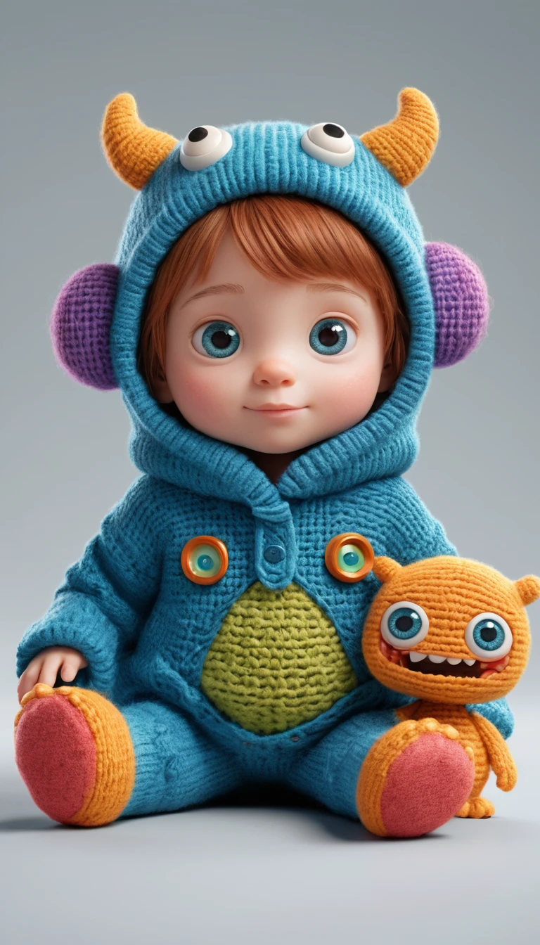 Garota heroína fofa em 3D tech em um mundo de fantasia divertido