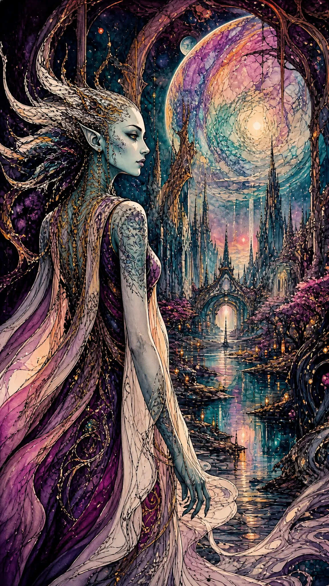 空靈外星女子踏入繽紛神祕境界
