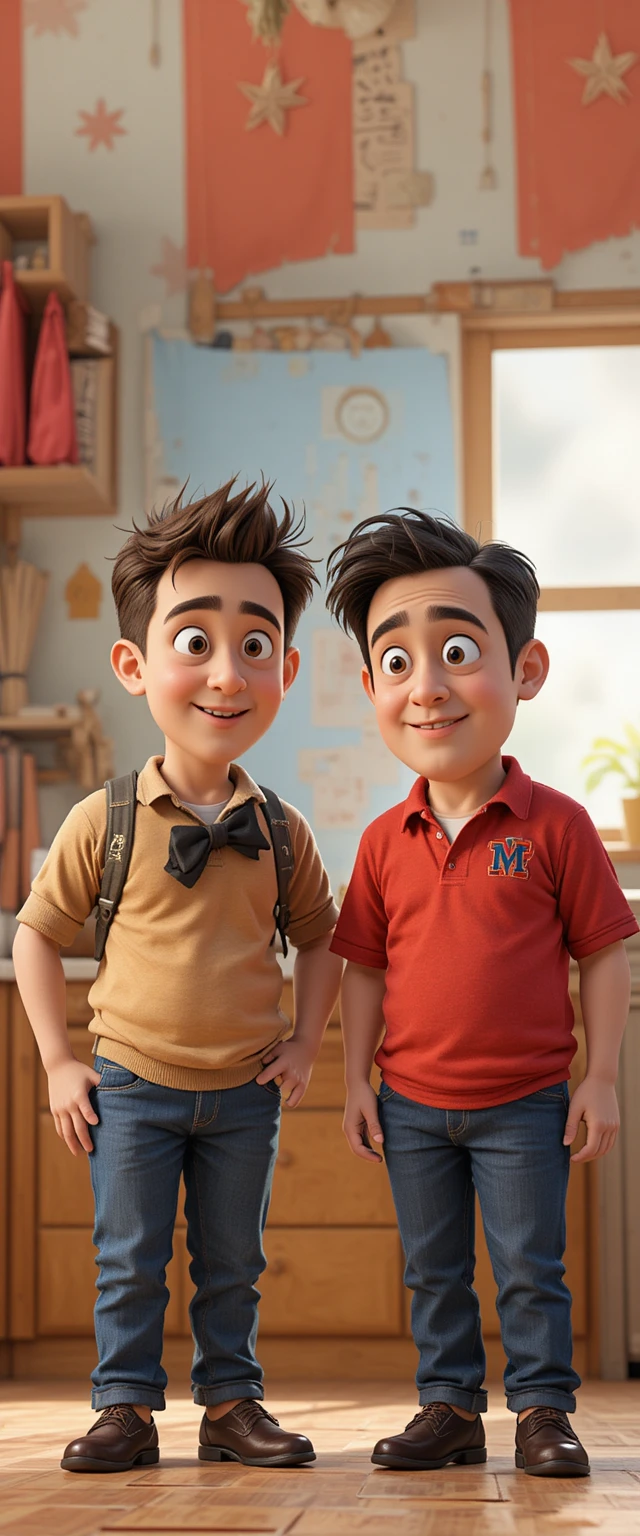 Dos padres desempleados crean una divertida escena de guardería en 3D