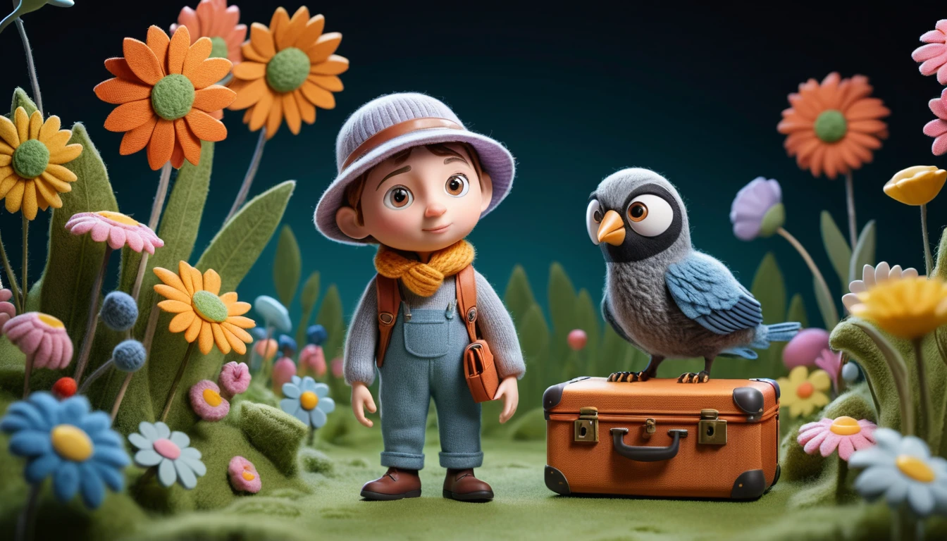 Adorable héroïne high-tech 3D dans un monde fantastique et ludique