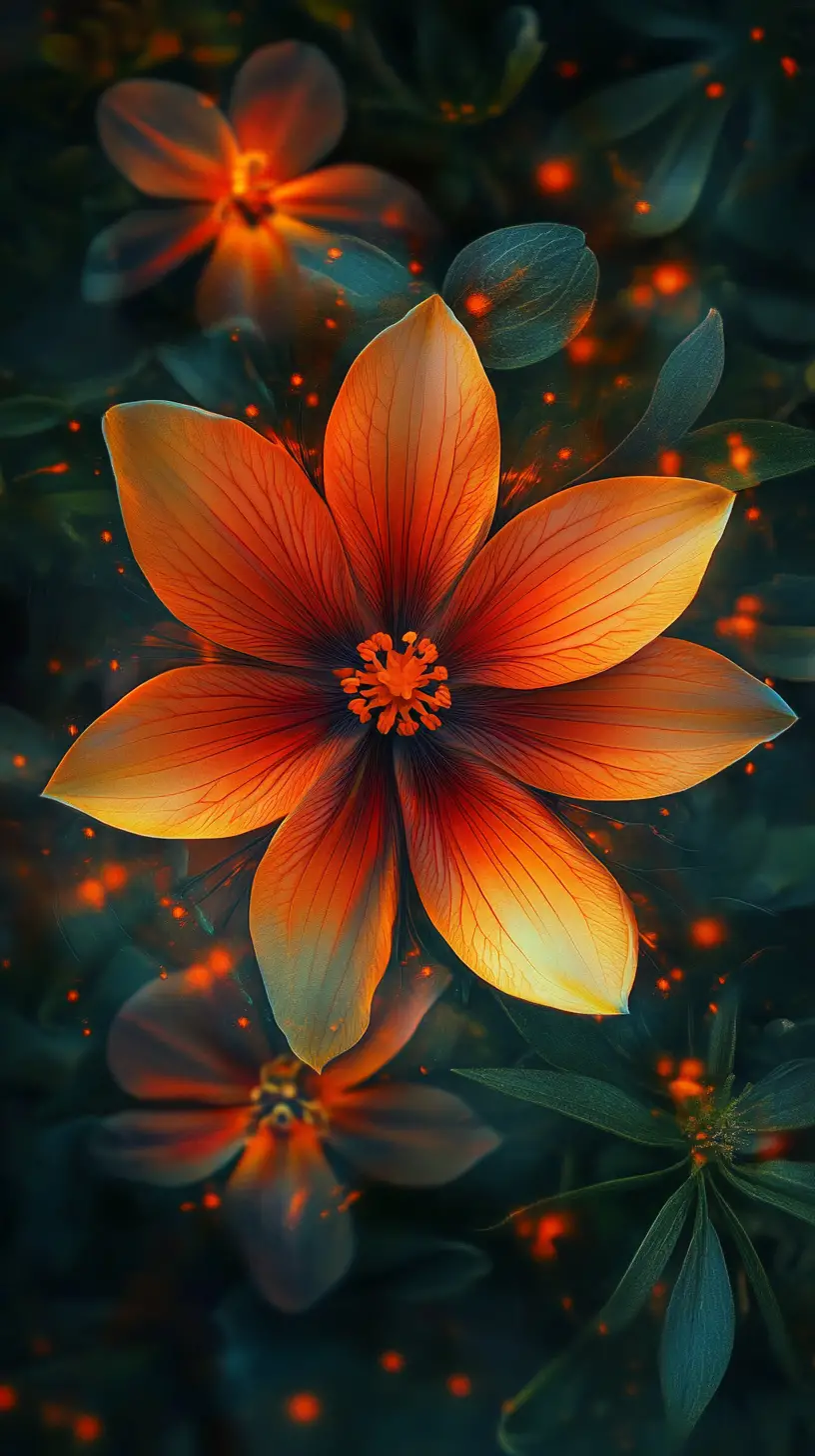Surreale Illusion einer exotischen Blume mit versteckten Motiven